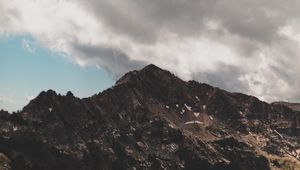 Preview wallpaper mountains, peaks, clouds, lake, landscape