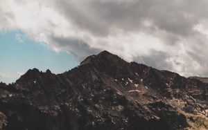 Preview wallpaper mountains, peaks, clouds, lake, landscape