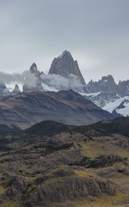 Preview wallpaper mountains, peaks, clouds, mountain range, landscape