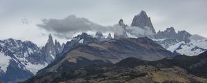 Preview wallpaper mountains, peaks, clouds, mountain range, landscape