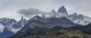 Preview wallpaper mountains, peaks, clouds, mountain range, landscape