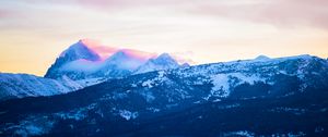 Preview wallpaper mountains, peaks, clouds, slopes, snowy, landscape