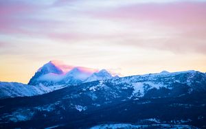 Preview wallpaper mountains, peaks, clouds, slopes, snowy, landscape