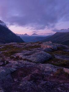 Preview wallpaper mountains, peaks, clouds, mountain range, landscape