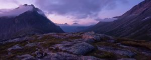 Preview wallpaper mountains, peaks, clouds, mountain range, landscape