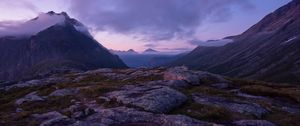 Preview wallpaper mountains, peaks, clouds, mountain range, landscape