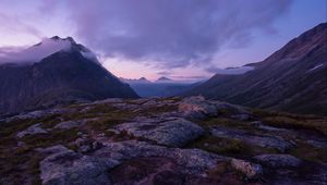 Preview wallpaper mountains, peaks, clouds, mountain range, landscape