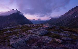 Preview wallpaper mountains, peaks, clouds, mountain range, landscape