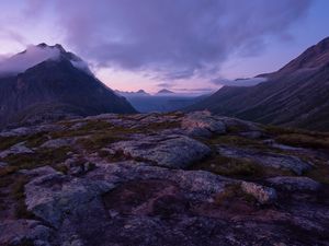 Preview wallpaper mountains, peaks, clouds, mountain range, landscape