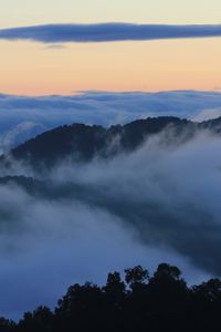 Preview wallpaper mountains, peaks, clouds, fog, landscape