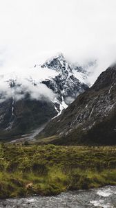 Preview wallpaper mountains, peaks, clouds, snow