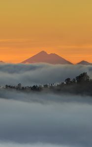 Preview wallpaper mountains, peaks, clouds, fog, distance