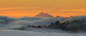 Preview wallpaper mountains, peaks, clouds, fog, distance