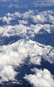 Preview wallpaper mountains, peaks, clouds, snow, landscape