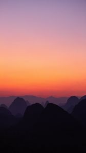 Preview wallpaper mountains, peaks, dark, dusk, landscape