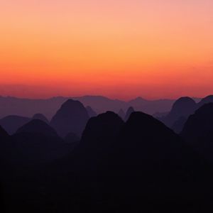 Preview wallpaper mountains, peaks, dark, dusk, landscape