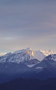 Preview wallpaper mountains, peaks, dusk, landscape, nature