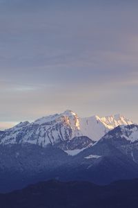 Preview wallpaper mountains, peaks, dusk, landscape, nature