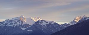 Preview wallpaper mountains, peaks, dusk, landscape, nature