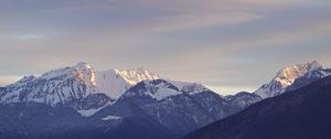 Preview wallpaper mountains, peaks, dusk, landscape, nature