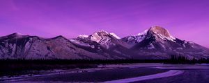 Preview wallpaper mountains, peaks, dusk, purple