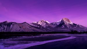 Preview wallpaper mountains, peaks, dusk, purple