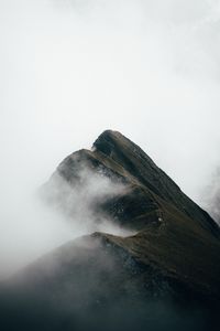 Preview wallpaper mountains, peaks, fog, slope, clouds