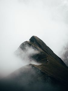 Preview wallpaper mountains, peaks, fog, slope, clouds