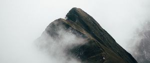 Preview wallpaper mountains, peaks, fog, slope, clouds