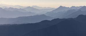 Preview wallpaper mountains, peaks, hills, fog, nature, landscape