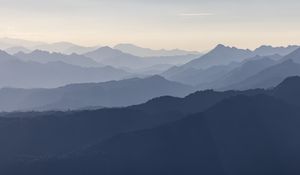 Preview wallpaper mountains, peaks, hills, fog, nature, landscape