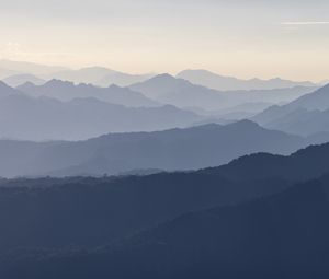 Preview wallpaper mountains, peaks, hills, fog, nature, landscape