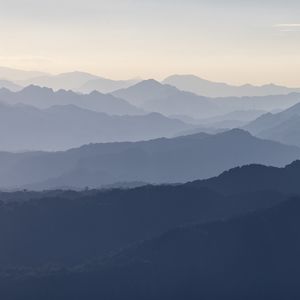 Preview wallpaper mountains, peaks, hills, fog, nature, landscape