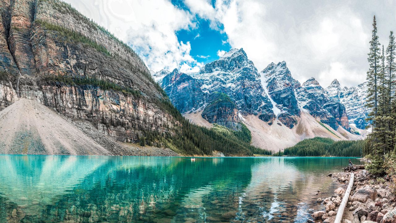 Wallpaper mountains, peaks, lake