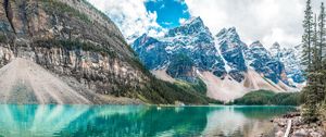 Preview wallpaper mountains, peaks, lake