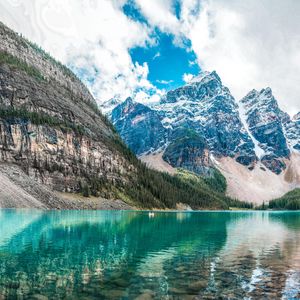 Preview wallpaper mountains, peaks, lake