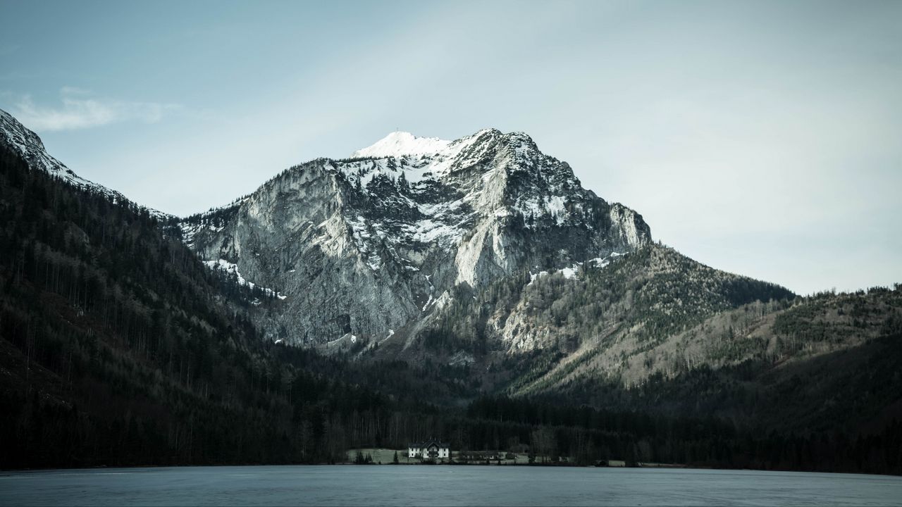 Wallpaper mountains, peaks, lake, landscape, nature, relief