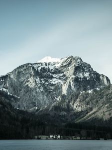 Preview wallpaper mountains, peaks, lake, landscape, nature, relief
