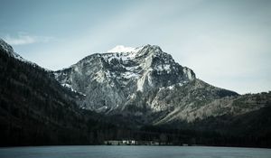 Preview wallpaper mountains, peaks, lake, landscape, nature, relief