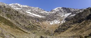 Preview wallpaper mountains, peaks, landscape, river, stones