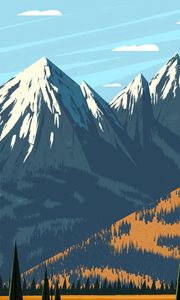 Preview wallpaper mountains, peaks, landscape, art