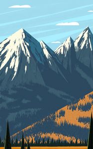 Preview wallpaper mountains, peaks, landscape, art