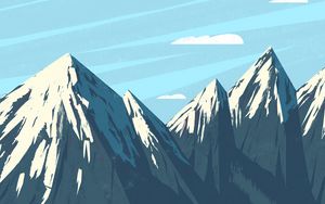 Preview wallpaper mountains, peaks, landscape, art