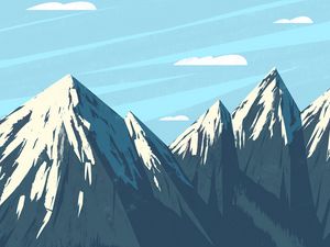 Preview wallpaper mountains, peaks, landscape, art
