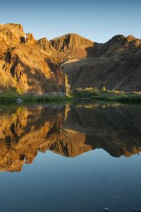 Preview wallpaper mountains, peaks, reflection, lake, landscape