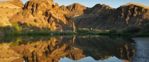 Preview wallpaper mountains, peaks, reflection, lake, landscape