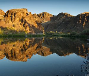 Preview wallpaper mountains, peaks, reflection, lake, landscape