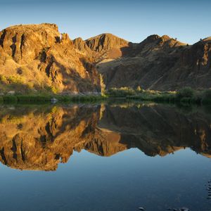 Preview wallpaper mountains, peaks, reflection, lake, landscape