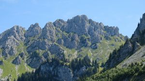 Preview wallpaper mountains, peaks, relief, trees, landscape, nature