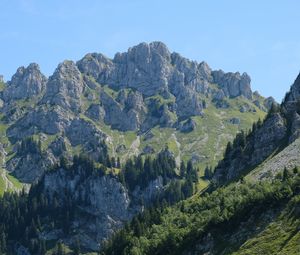 Preview wallpaper mountains, peaks, relief, trees, landscape, nature